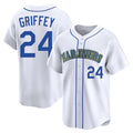 S.Mariners #24 Ken Griffey Jr Player White Pitch Fashion Game Stitched Jerseys