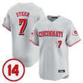 C.Reds #7 Spencer Steer Player Gray Vapor Premier Limited Home Gdoa Stitched Jerseys