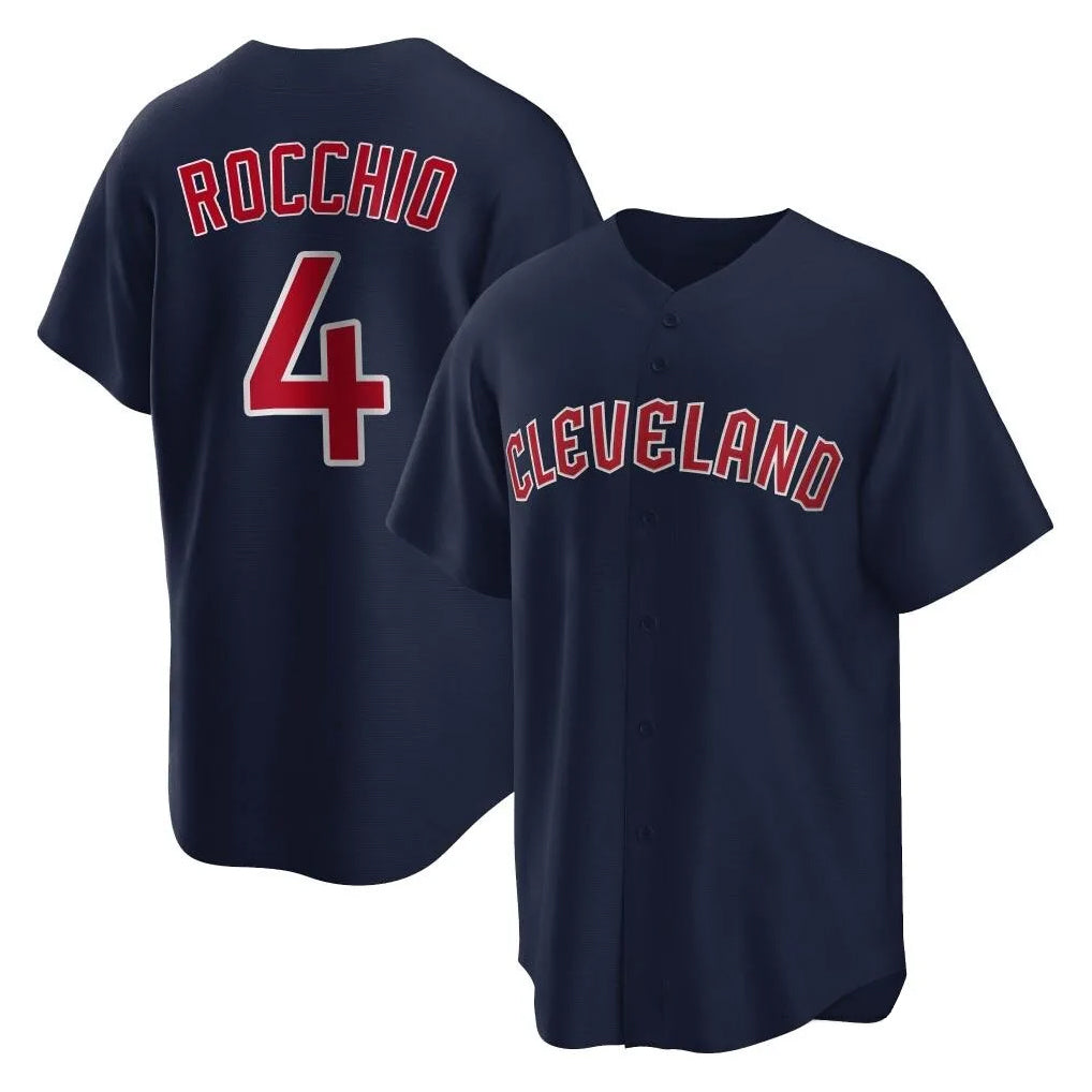 C.Guardians #4 Brayan Rocchio Player Navy Game Home Gdoa Stitched Jerseys