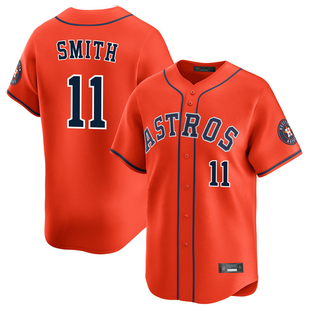 H.Astros #11 Cam Smith Player Orange Home Limited Gdoa Stitched Jerseys