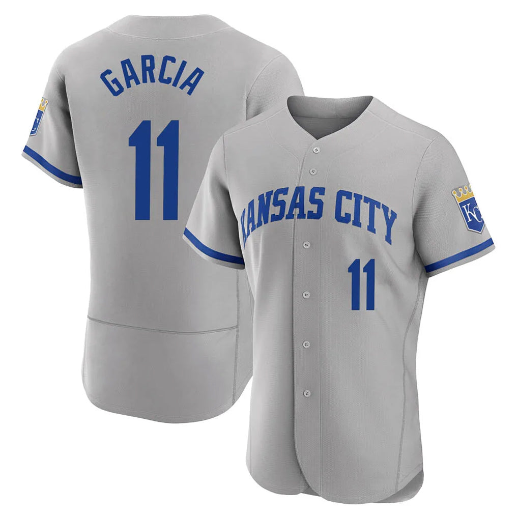 KC.Royals #11 Maikel Garcia Player Gray Limited Elite Home Game Gdoa Stitched Jerseys