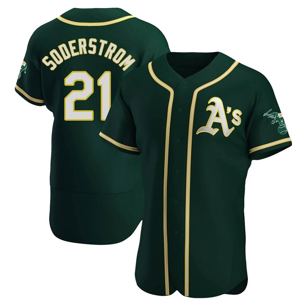 Athletics #21 Tyler Soderstrom player Green Authentic Alternate Stitched Jersey