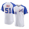 A.Braves #51 Chris Sale Player White City Connect Limited Elite Home Game Gdoa Stitched Jerseys