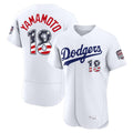LA.Dodgers #18 Yoshinobu Yamamoto Player White USA 250 Fourth of July Limited Elite Home Game Gdoa250Ys Stitched Jerseys