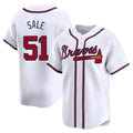 A.Braves #51 Chris Sale player White Limited Home Stitched Jerseys