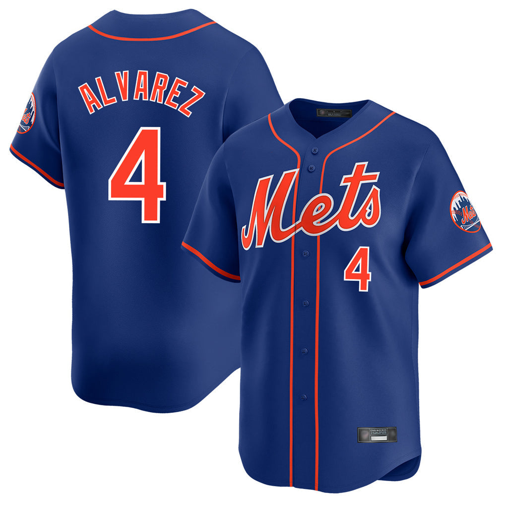 NY.Mets #4 Francisco Alvarez Player Royal Home Limited Stitched Jerseys