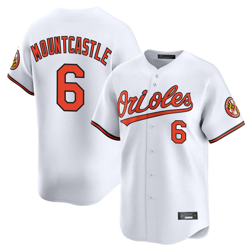 B.Orioles #6 Ryan Mountcastle Player White Limited Home Game Gdoa Stitched Jerseys