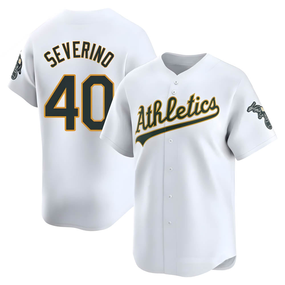 Athletics #40 Luis Severino player White Limited Home Stitched Jersey