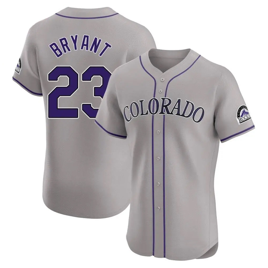 C.Rockies #23 Kris Bryant Player Gray Limited Elite Home Gdoa Stitched Jerseys