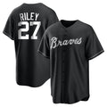 A.Braves #27 Austin Riley Player Black Home Game Gdoa Stitched Jerseys