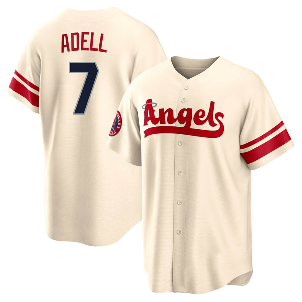 LA.Angels #7 Jo Adell Player Cream City Connect Home Gdoa Stitched Jerseys