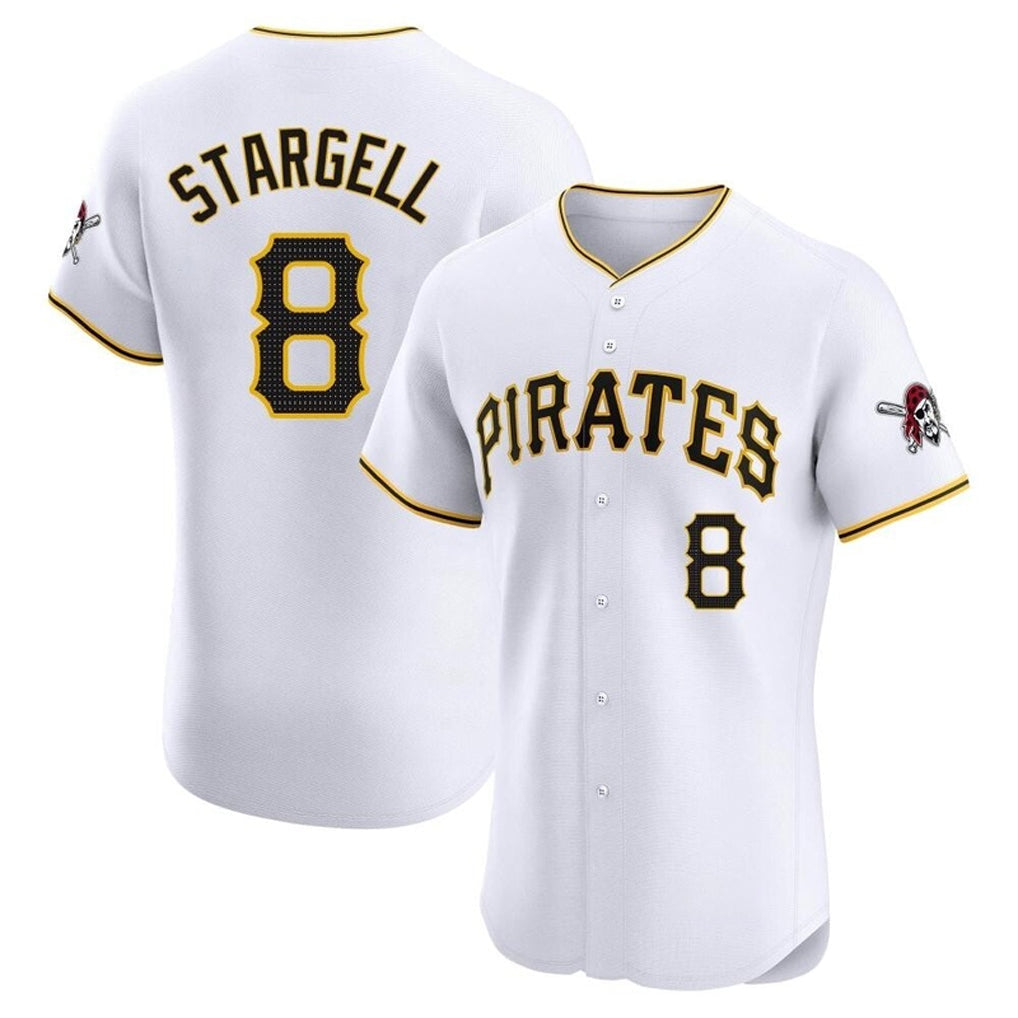 P.Pirates #8 Willie Stargell Player White Home Limited Elite Stitched Jerseys