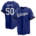 LA.Dodgers #50 Mookie Betts Player Royal City Connect Home Game Gdoa Stitched Jerseys
