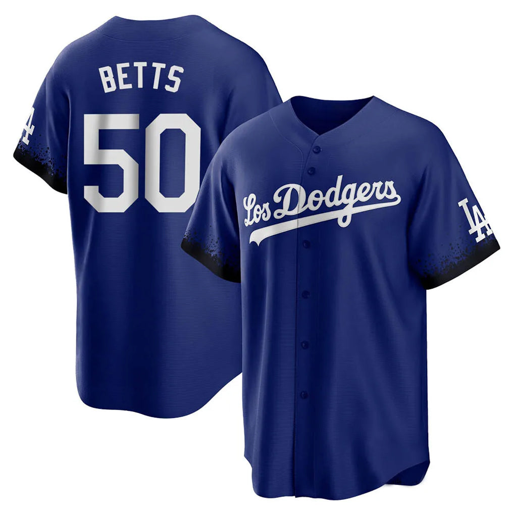 LA.Dodgers #50 Mookie Betts Player Royal City Connect Home Game Gdoa Stitched Jerseys