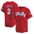 P.Phillies #3 Bryce Harper Player Red Phillies & Eagles Vapor Premier Limited Gdoa Stitched Jerseys