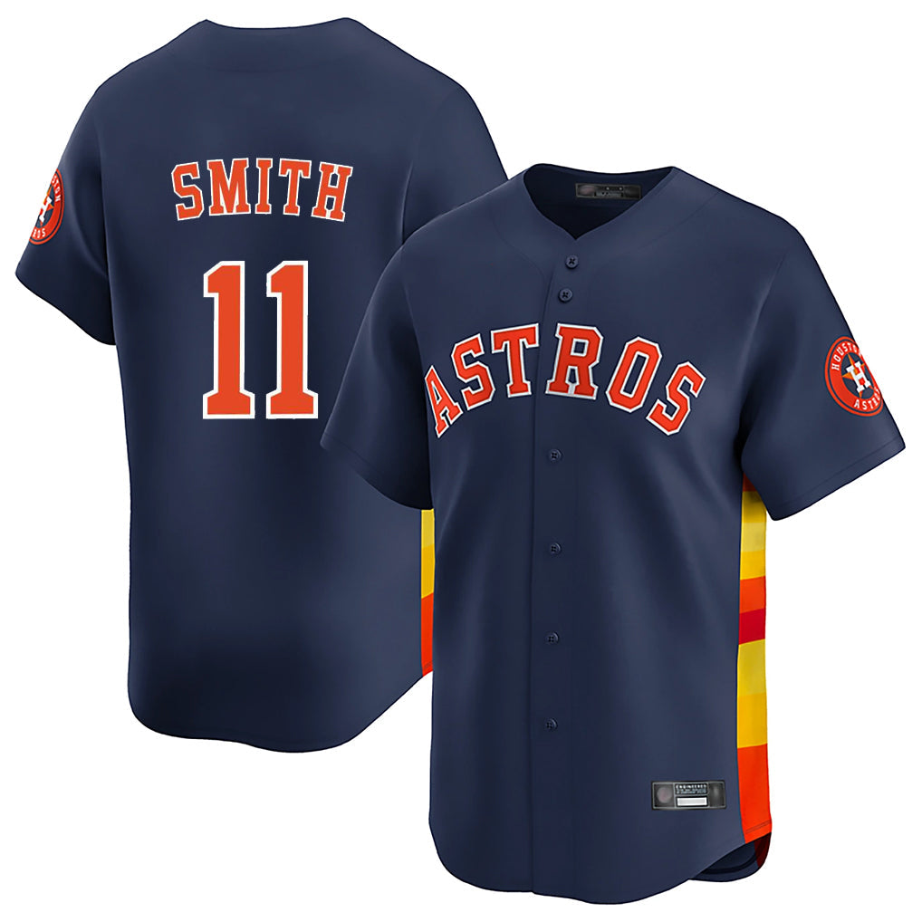 H.Astros #11 Cam Smith Player Navy Home Limited Gdoa Stitched Jerseys