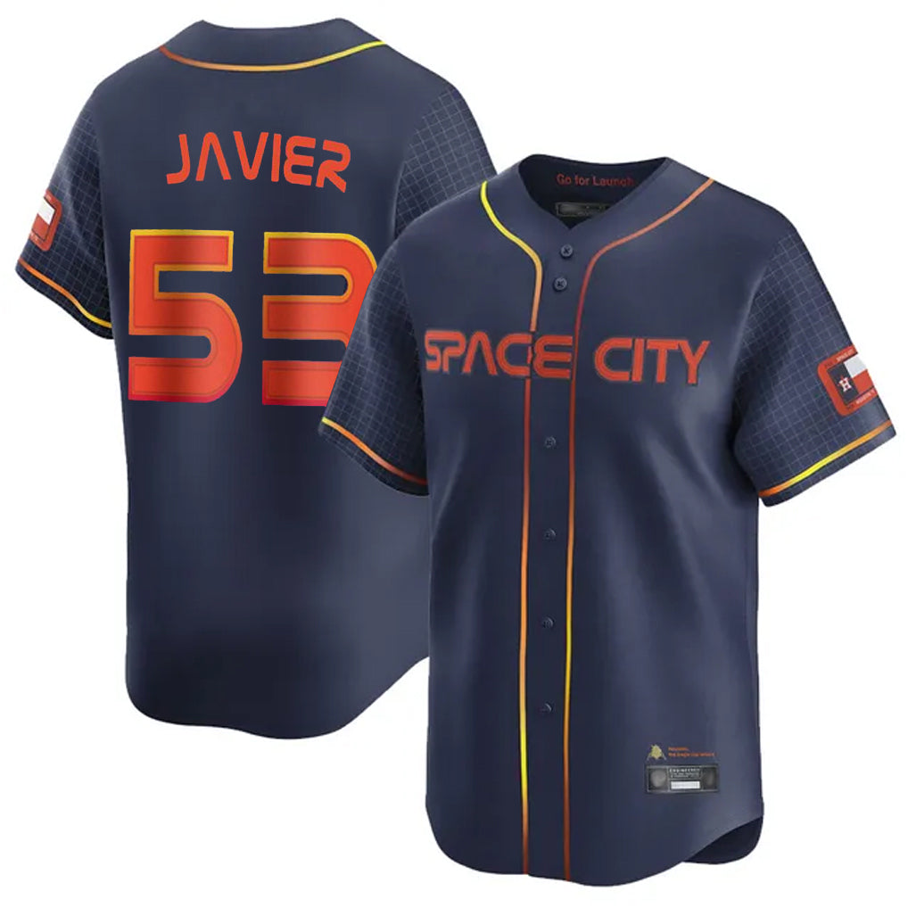 H.Astros #53 Cristian Javier Player Navy City Connect Home Limited Gdoa Stitched Jerseys
