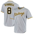 P.Pirates #8 Willie Stargell Player Gray Road Home Game Stitched Jerseys