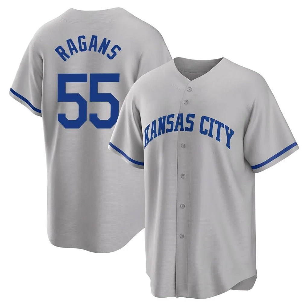 KC.Royals #55 Cole Ragans Player Gray Game Home Gdoa Stitched Jerseys