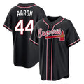 A.Braves #44 Hank Aaron Player Black Fashion Out Game Gdoa Stitched Jerseys