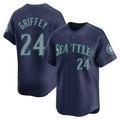 S.Mariners #24 Ken Griffey Jr Player Navy Home Limited Stitched Jerseys