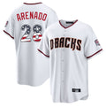 A.Diamondbacks #28 Nolan Arenado Player White USA 250 Fourth of July Home Game Gdoa250Ys Stitched Jerseys