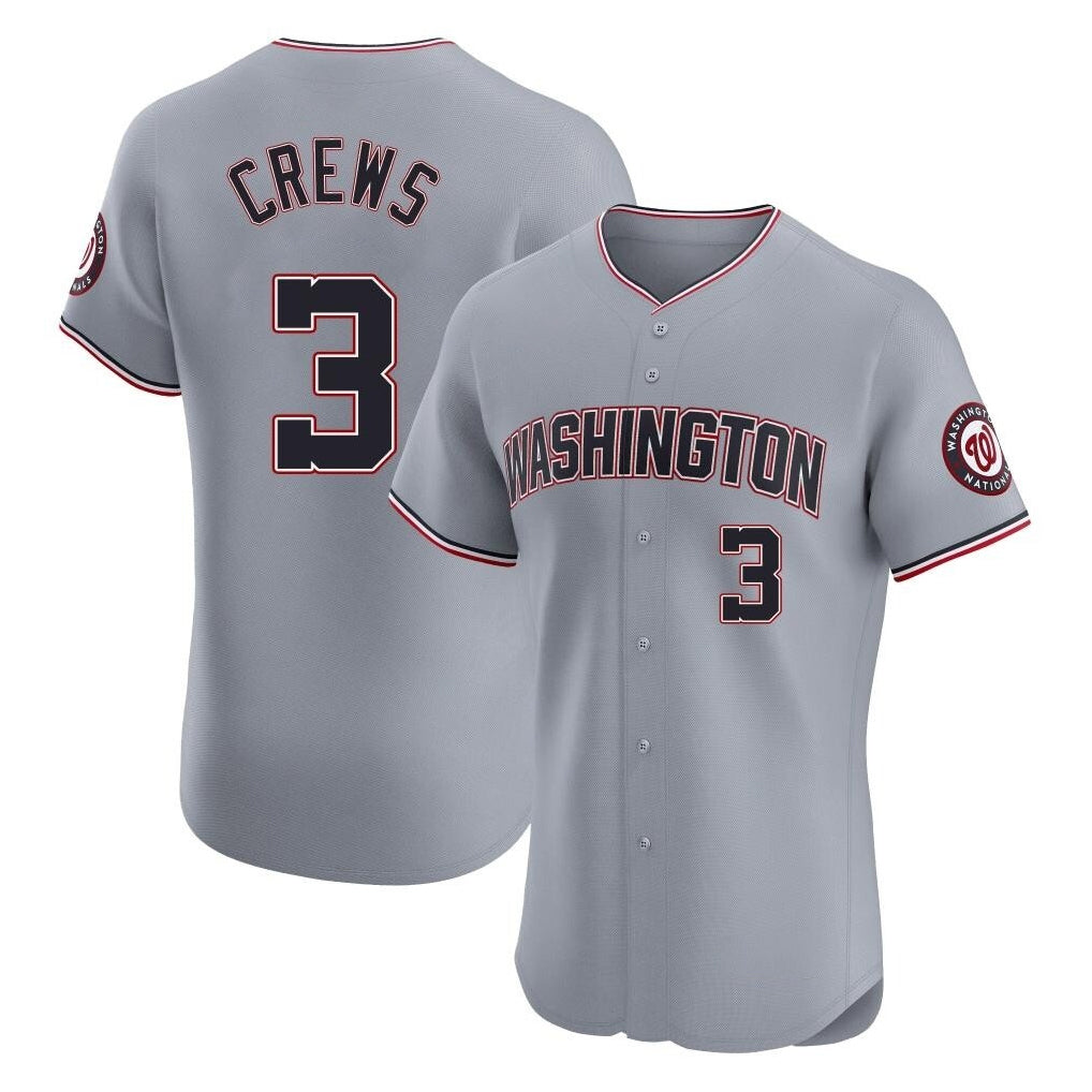 W.Nationals #3 Dylan Crews Player Gray City Connect Elite Alternate Stitched Jerseys