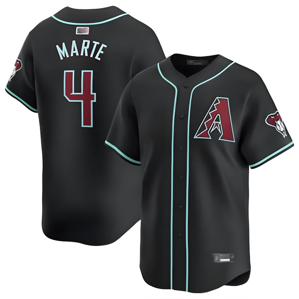 A.Diamondbacks #4 Ketel Marte Player Black Replica Game Stitched Jerseys