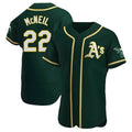 Athletics #22 Jeff McNeil player Green Authentic Alternate Stitched Jersey