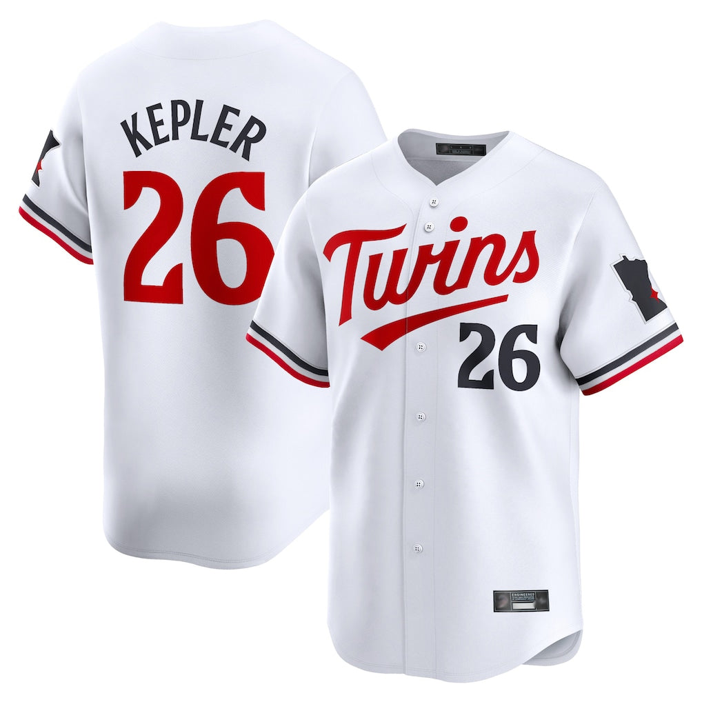 M.Twins #26 Max Kepler Player White Home Limited Gdoa Stitched Jerseys