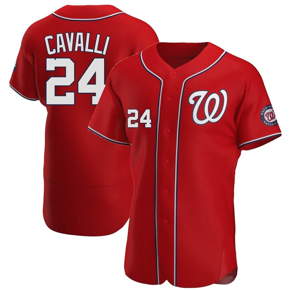 W.Nationals #24 Cade Cavalli Player Red Alternate Elite Stitched Jerseys