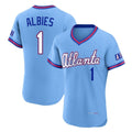 A.Braves #1 Ozzie Albies Player Powder Blue 2026 City Connect T-shirt Limited Elite Home Game Gdoa Stitched Jerseys