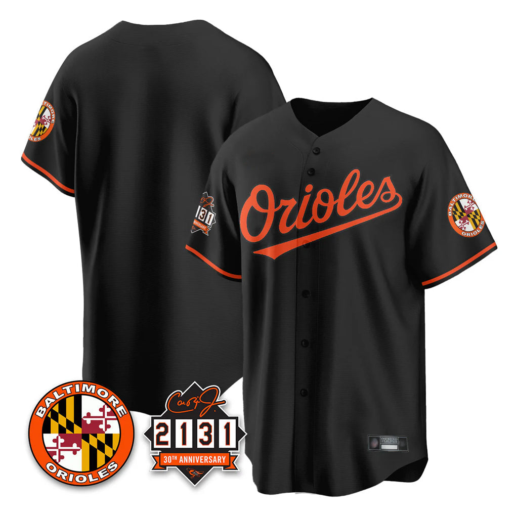 B.Orioles ## Orioles Blank Player Black 30th Anniversary of 2131 Home Game Gdoa Stitched Jerseys