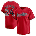 C.Guardians #24 Triston McKenzie Player Red Limited Home Gdoa Stitched Jerseys