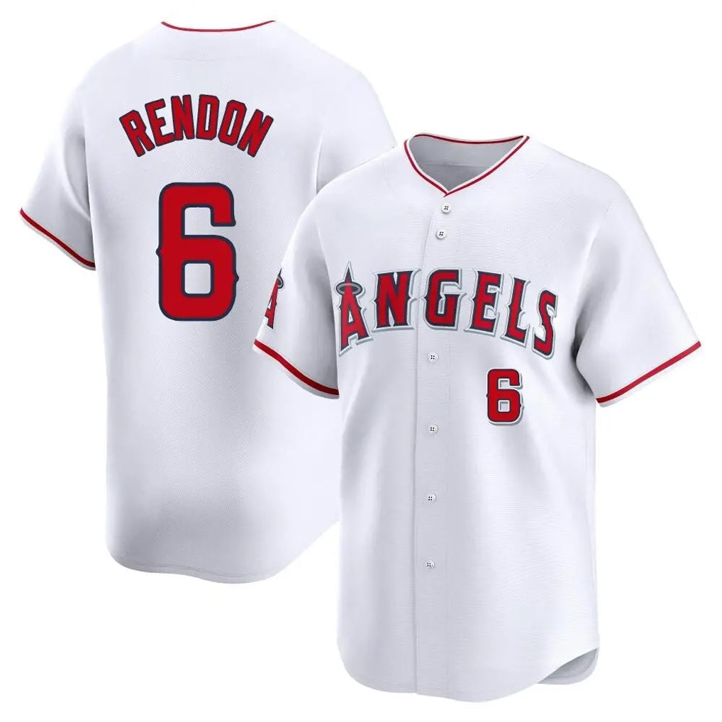 LA.Angels #6 Anthony Rendon Player White Limited Home Gdoa Stitched Jerseys