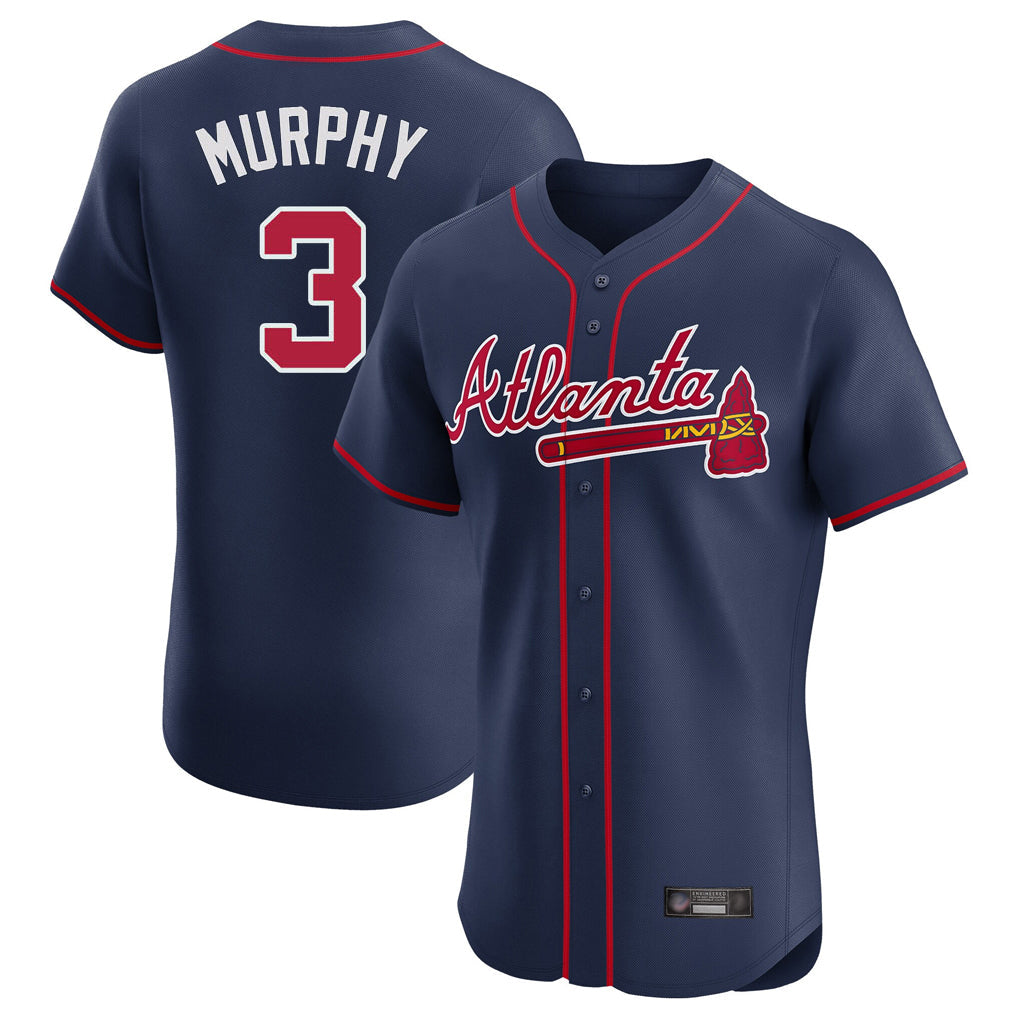 A.Braves #3 Dale Murphy Player Navy Limited Elite Home Game Gdoa Stitched Jerseys