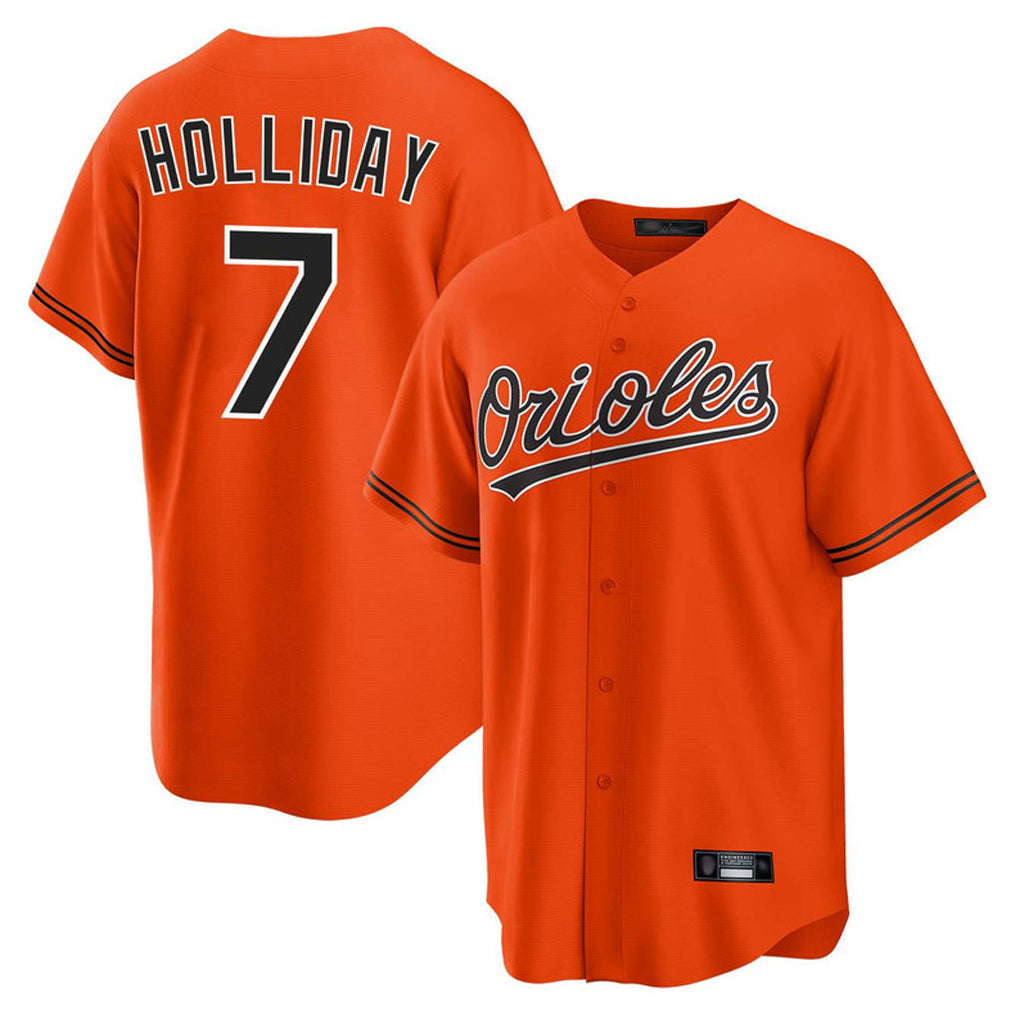 B.Orioles #7 Jackson Holliday Player Orange Home Game Gdoa Stitched Jerseys