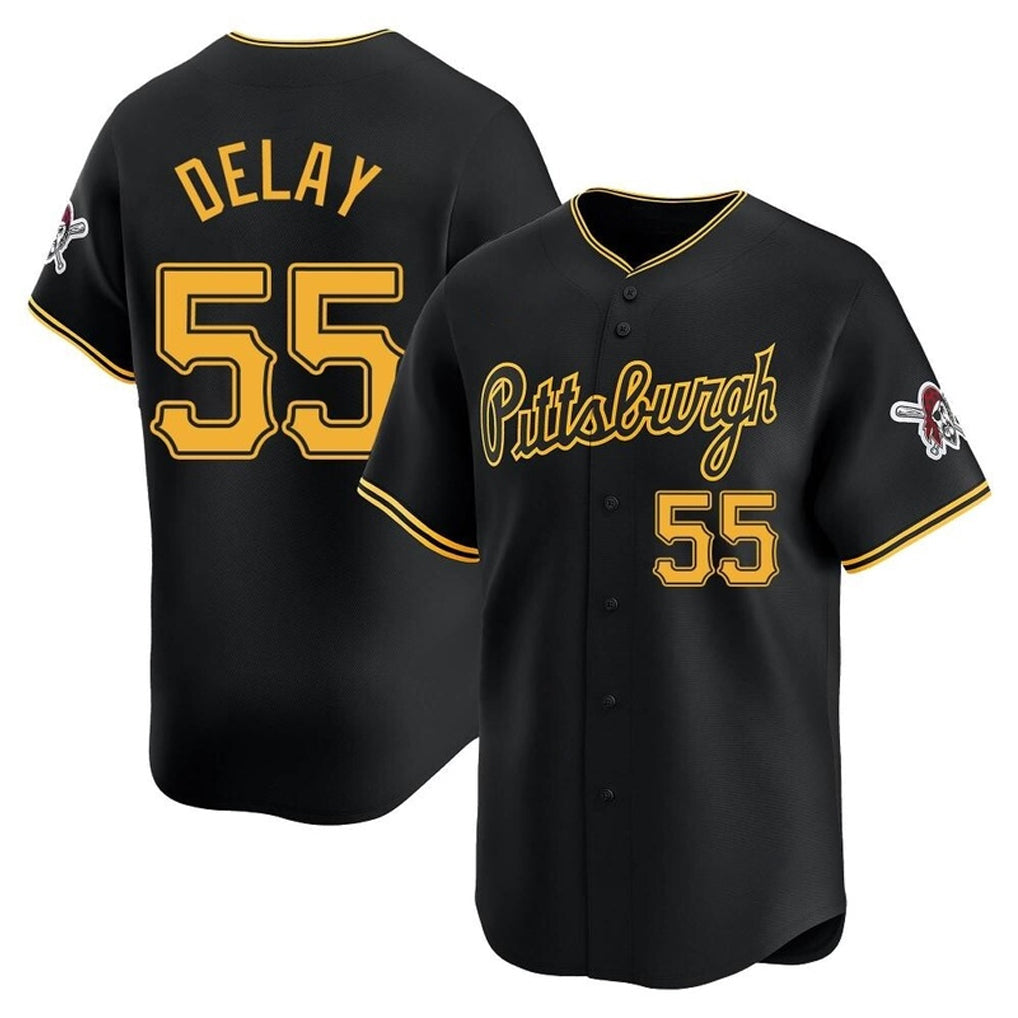 P.Pirates #55 Jason Delay Player Black Alt Home Limited Stitched Jerseys