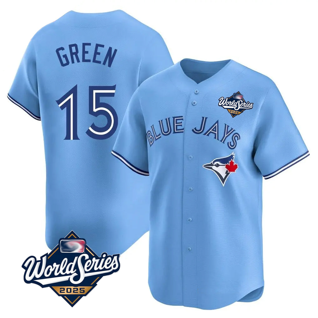 T.Blue Jays #15 Chad Green Player Blue 2025 World Series Game Stitched Jerseys
