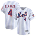 NY.Mets #4 Francisco Alvarez Player White Home Replica Stitched Jerseys