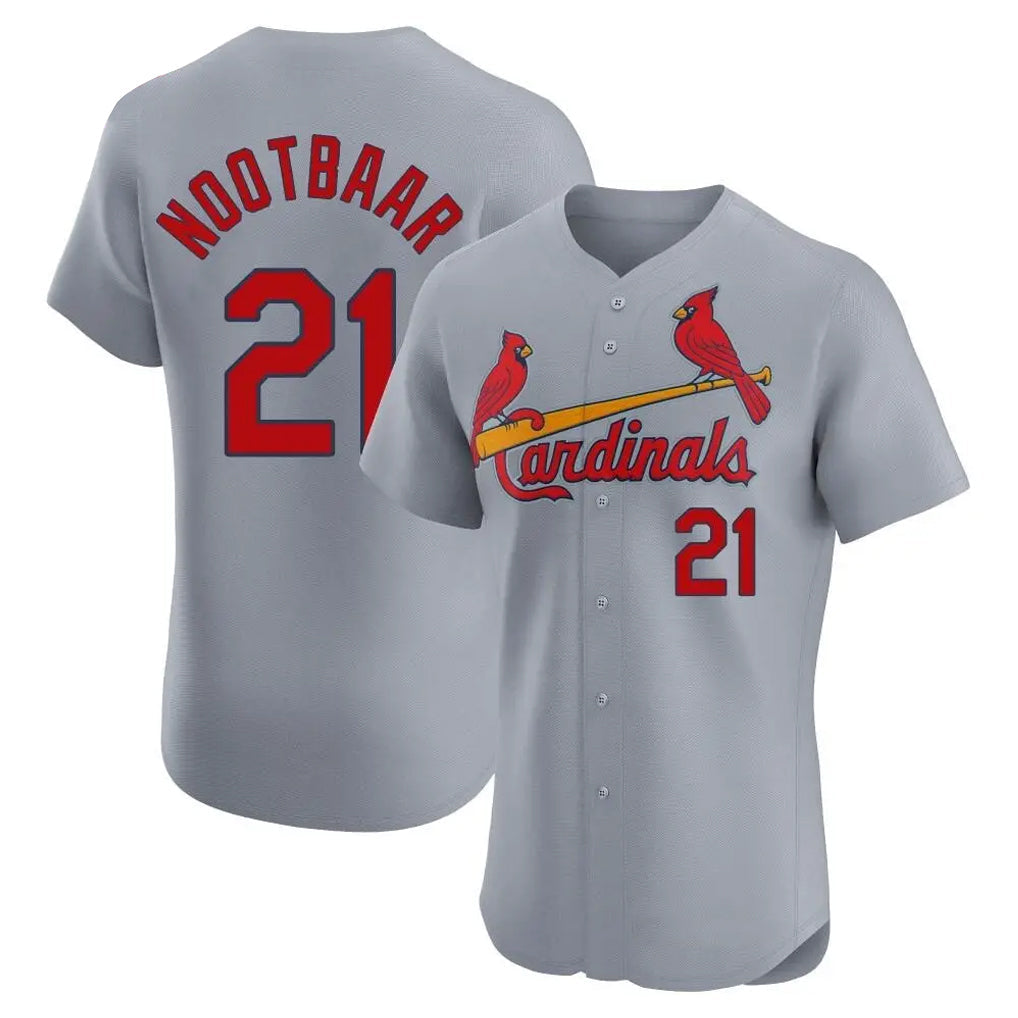 St. Louis Cardinals #21 Lars Nootbaar Player Gary Home Limited Elite Stitched Jerseys