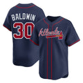 A.Braves #30 Drake Baldwin Player Navy Limited Home Game Gdoa Stitched Jerseys