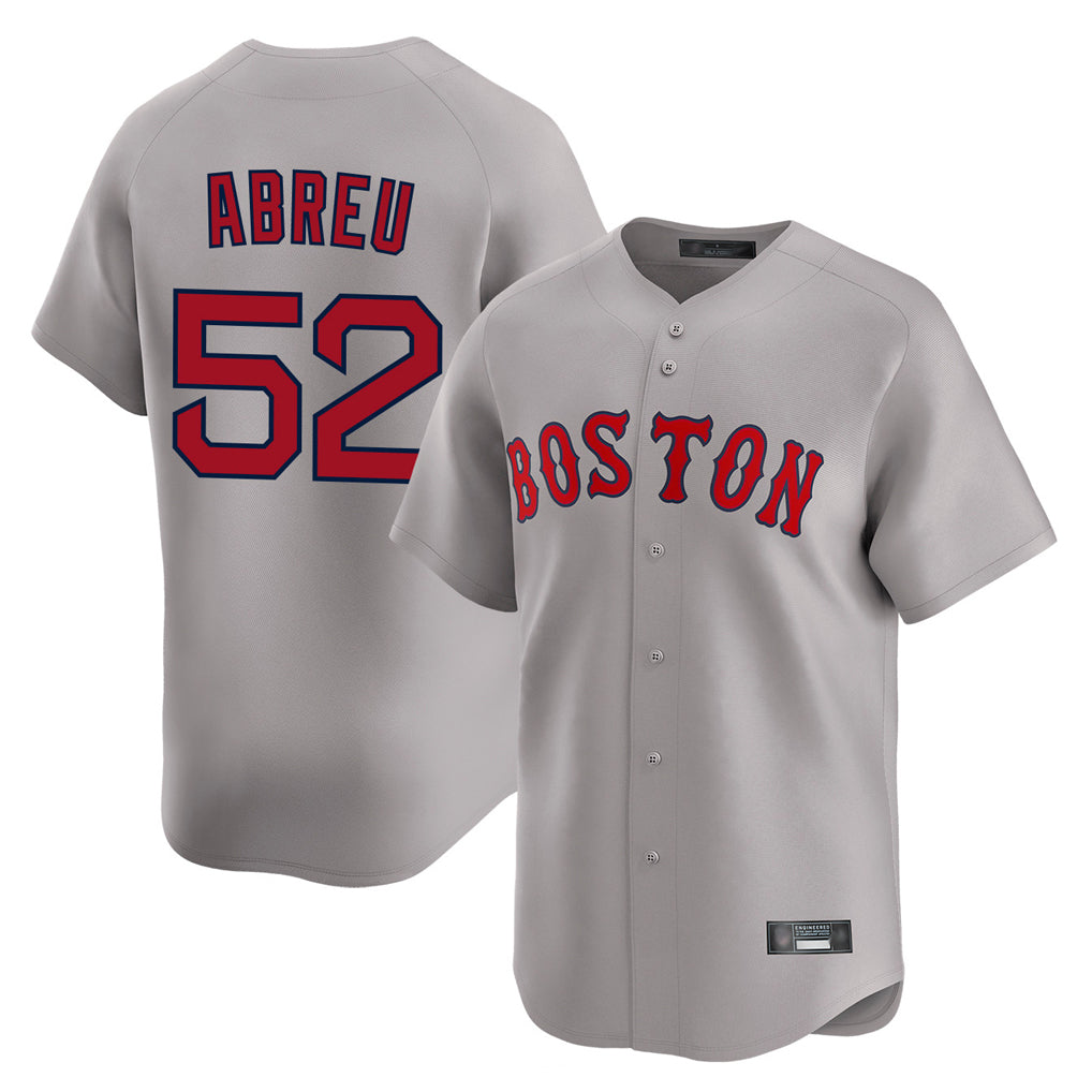 B.Red Sox #52 Wilyer Abreu Player Gray Road Limited Home Game Gdoa Stitched Jerseys
