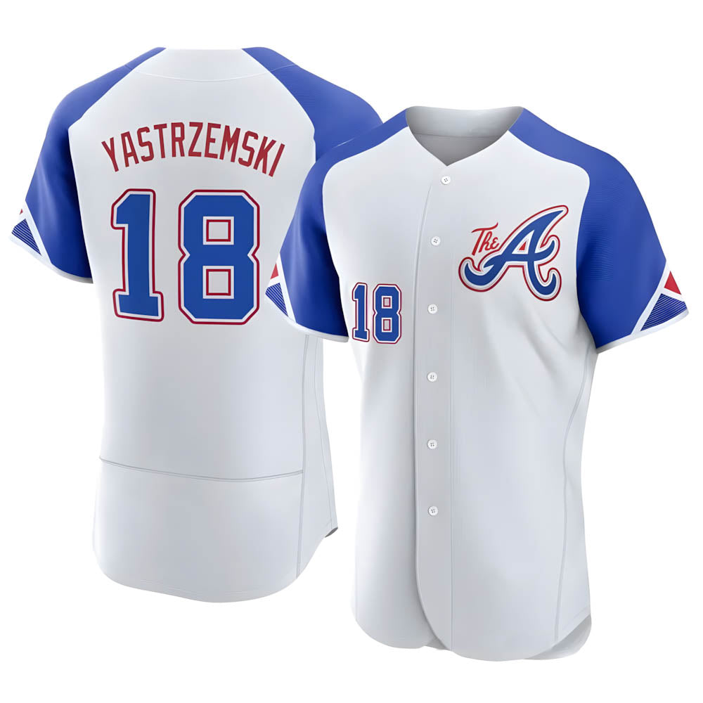 A.Braves #18 Mike Yastrzemski player White Authentic City Connect Stitched Jerseys
