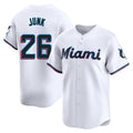 M.Marlins #26 Janson Junk Player White  Home Limited Gdoa Stitched Jerseys