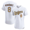 LA.Dodgers #8 Enrique Hern¨¢ndez Player Gold World Series Limited Elite Home Gdoa Stitched Jerseys
