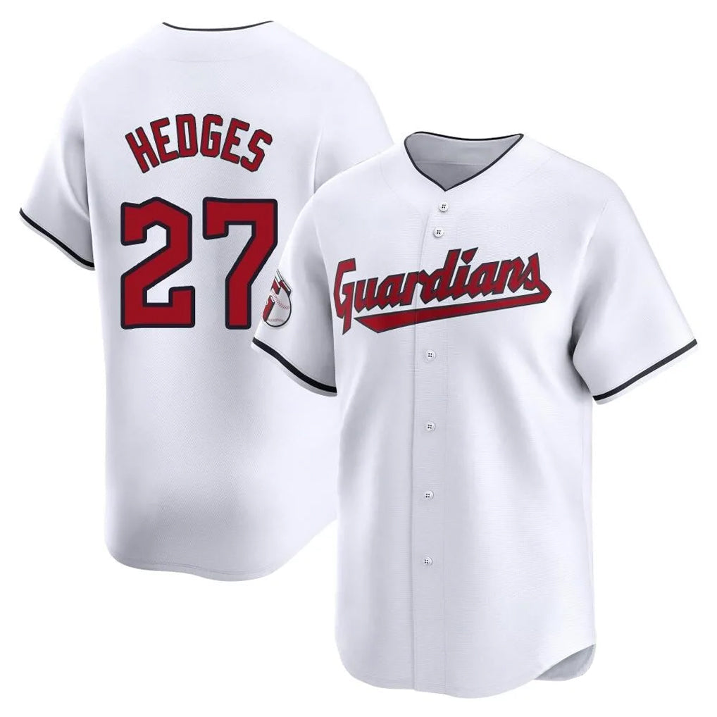 C.Guardians #27 Austin Hedges Player White Limited Home Gdoa Stitched Jerseys