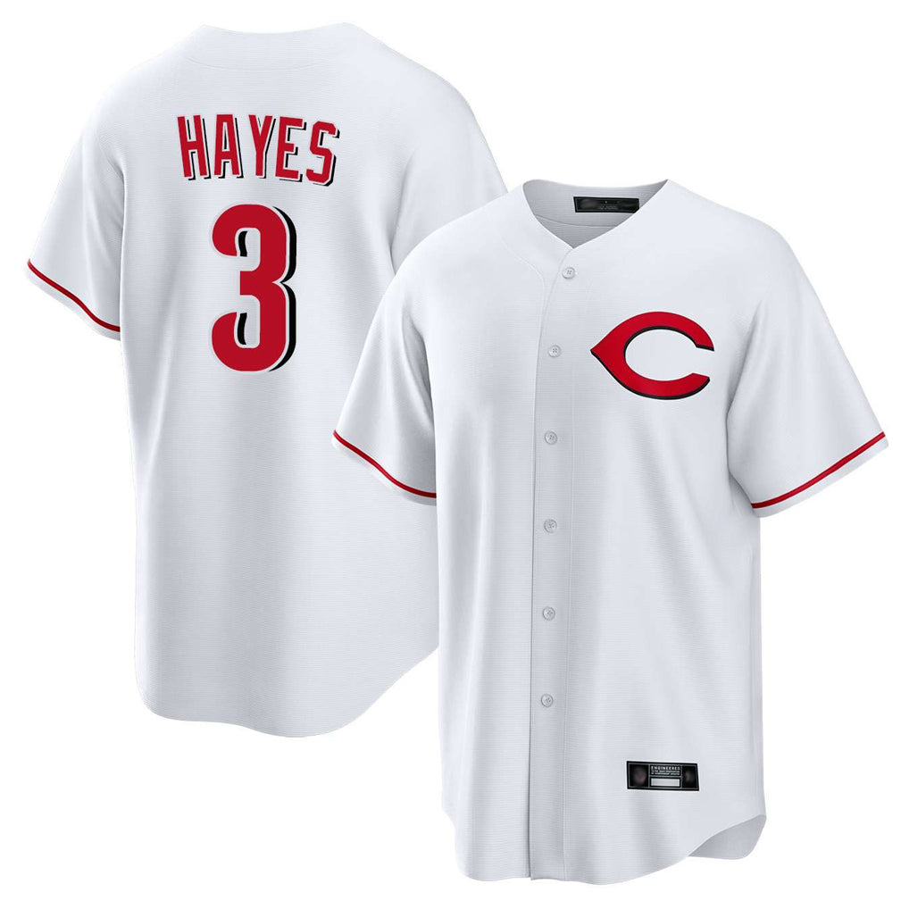 C.Reds #3 Ke'Bryan Hayes Player White Home Game Gdoa Stitched Jerseys
