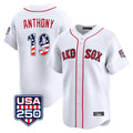 B.Red Sox #19 Roman Anthony Player White USA 250 Fourth of July Limited Home Game Gdoa Stitched Jerseys