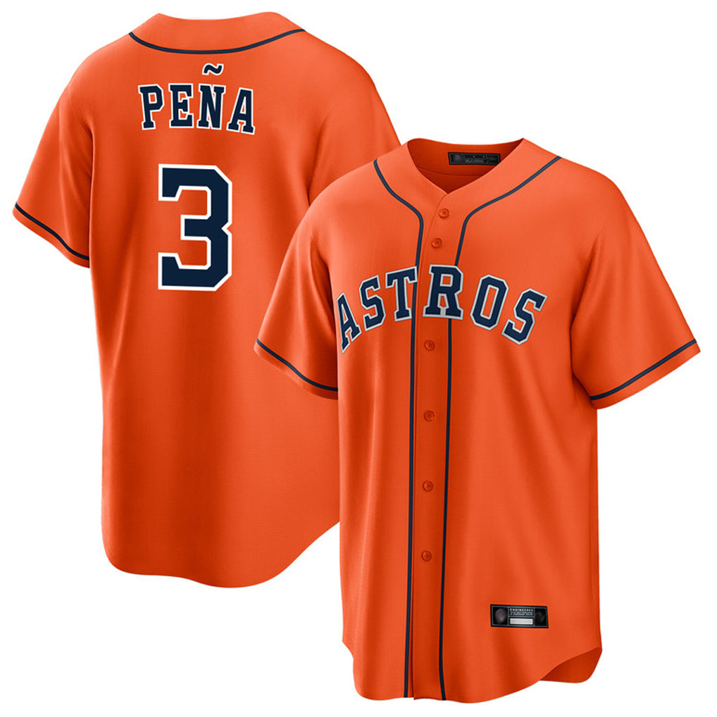 H.Astros #3 Jeremy Pena Player Orange Home Game Gdoa Stitched Jerseys